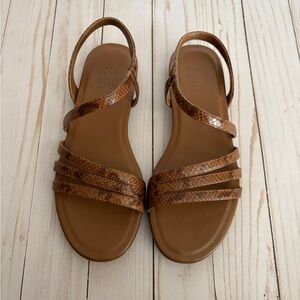 NWT Naturalizer Brown Strappy Snake Print Flat Sandals "Salma" style